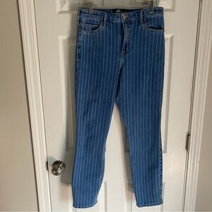 Hollister Womens Ultra High Rise Medium Wash Striped Soft Stretch Jeans size 9L